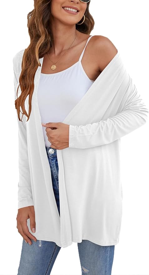 Ladlop Women's Lightweight Open Front Cardigans Long Sleeve Casual Soft Drape Fall Cardigan